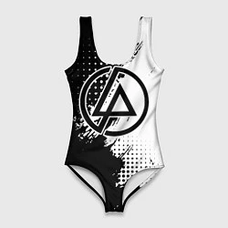 Купальник-боди 3D женский Linkin park - черно-белая абстракция, цвет: 3D-принт