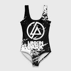Купальник-боди 3D женский Linkin park logo краски текстура, цвет: 3D-принт