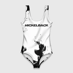 Купальник-боди 3D женский Nickelback серый дым рок, цвет: 3D-принт