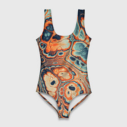 Женский купальник-боди Абстрактный разноцветный узор