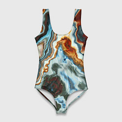 Женский купальник-боди Мраморная текстура