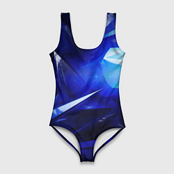 Женский купальник-боди Black and blue abstract background sport style