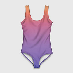 Женский купальник-боди Градиент закатное небо желтый фиолетовый