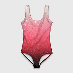 Купальник-боди 3D женский Градиент розово-чёрный брызги, цвет: 3D-принт