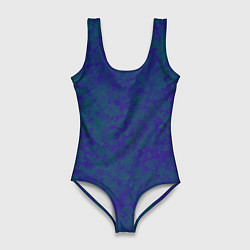 Женский купальник-боди Камуфляж синий с зелеными пятнами