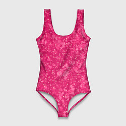 Женский купальник-боди Яркий розовый абстракция