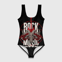 Женский купальник-боди Рок музыка - тяжёлый рок