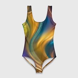 Женский купальник-боди Жидкий разноцветный металл