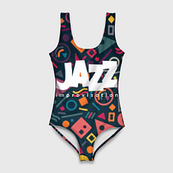 Купальник-боди 3D женский Jazz improvisation, цвет: 3D-принт
