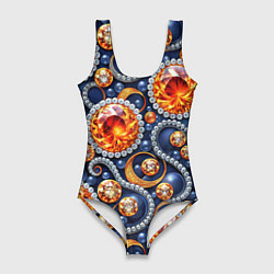 Женский купальник-боди Ювелирные украшение с золотом и бриллиантом паттер