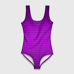 Купальник-боди 3D женский Фиолетовый градиентный полосатый комбинированный у, цвет: 3D-принт