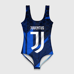 Женский купальник-боди Juventus sport geometry steel