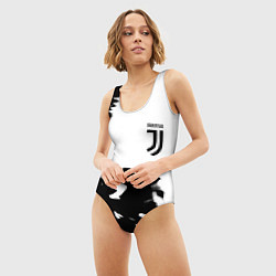 Купальник-боди 3D женский Juventus smoke black fire, цвет: 3D-принт — фото 2