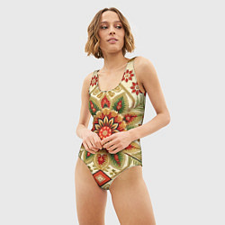 Купальник-боди 3D женский Стиль советского ковра узоры и орнамент, цвет: 3D-принт — фото 2