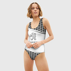 Купальник-боди 3D женский Peugeot carbon metal, цвет: 3D-принт — фото 2