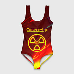 Купальник-боди 3D женский Чернобыль лайт стрипсы, цвет: 3D-принт