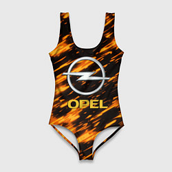 Купальник-боди 3D женский Opel штрихи огненные, цвет: 3D-принт
