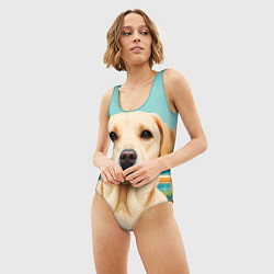 Купальник-боди 3D женский Лето и лабрадор, цвет: 3D-принт — фото 2