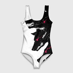 Женский купальник-боди Волки