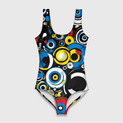 Женский купальник-боди Абстракция геометрическая