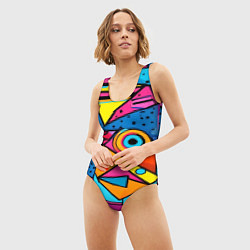 Купальник-боди 3D женский Кислая геометрия, цвет: 3D-принт — фото 2