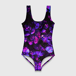 Купальник-боди 3D женский Флуоресцентные цветы, цвет: 3D-принт