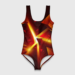 Купальник-боди 3D женский Трехмерный взрыв неоновых плит абстракция, цвет: 3D-принт