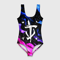 Женский купальник-боди Doom flame neon