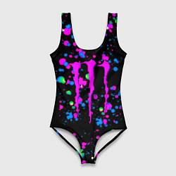 Женский купальник-боди Monster energy неоновые краски