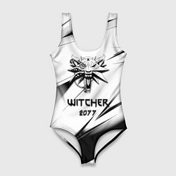 Купальник-боди 3D женский Ведьмак stripes, цвет: 3D-принт