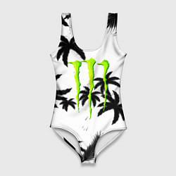 Женский купальник-боди Monster energy пальмы