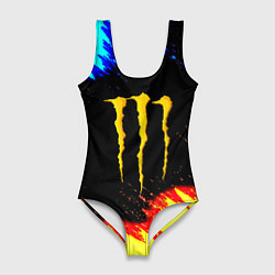 Женский купальник-боди Monster energy огненные краски