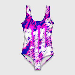 Женский купальник-боди Monster energy краски гранж