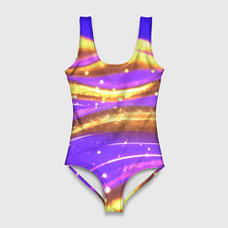 Купальник-боди 3D женский Блестящая волнистая текстура, цвет: 3D-принт