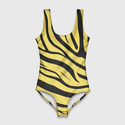 Купальник-боди 3D женский Светлый тигровый паттерн, цвет: 3D-принт