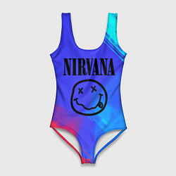 Купальник-боди 3D женский Nirvana жидкие краски, цвет: 3D-принт