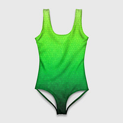 Женский купальник-боди Градиент мозаика зелёный в тёмный