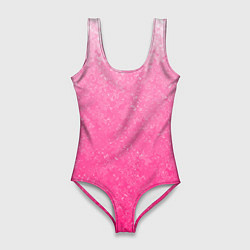 Женский купальник-боди Розовый градиент с узором