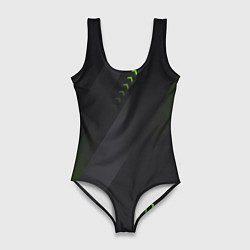 Женский купальник-боди Color black green