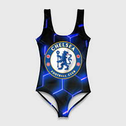 Купальник-боди 3D женский Челси броня текстура, цвет: 3D-принт