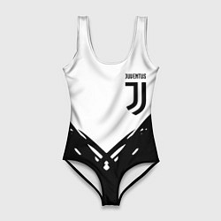 Купальник-боди 3D женский Juventus geometry black, цвет: 3D-принт
