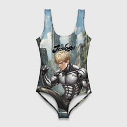 Купальник-боди 3D женский Генос в городе, цвет: 3D-принт
