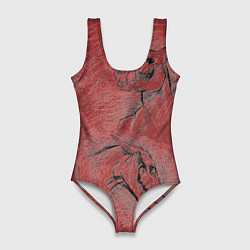 Купальник-боди 3D женский Черепа лошадей - эскиз, цвет: 3D-принт