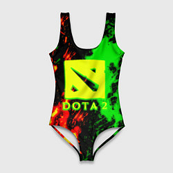 Купальник-боди 3D женский Dota 2 кислотные краски, цвет: 3D-принт