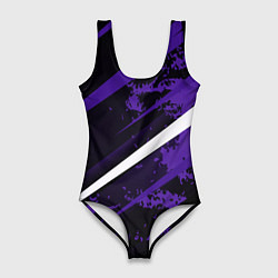 Женский купальник-боди Color black purple line