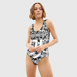 Купальник-боди 3D женский Juventus краски текстура, цвет: 3D-принт — фото 2