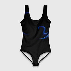 Купальник-боди 3D женский Color blue abstraction, цвет: 3D-принт