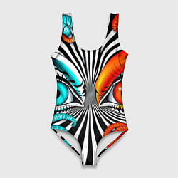 Женский купальник-боди Глаз и щупальца