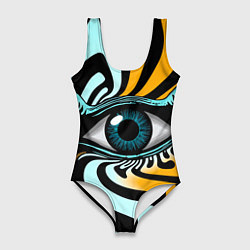 Купальник-боди 3D женский Глаз - психоделика, цвет: 3D-принт