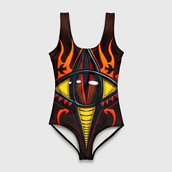 Купальник-боди 3D женский Глаз змеи, цвет: 3D-принт